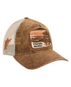 �j���[�G�� �����Y �A�N�Z�T���[ �X�q ���B���e�[�W �L���b�v �P�[�v New Era Men's Dark Brown Florida Marlins Vintage Landscape 9TWENTY A-Frame Adjustable Trucker Hat Dark Brown �u���E��