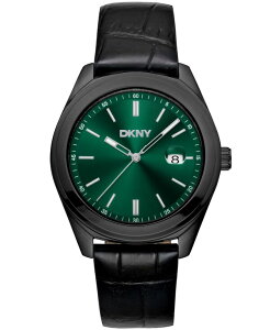 _i L j[[N Y ANZT[ rv U[ DKNY Men's Modernist Classics Black Leather Strap Watch 40mm Black ubN