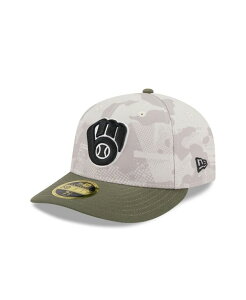 �j���[�G�� �����Y �A�N�Z�T���[ �X�q New Era Men's Light Beige/Olive Milwaukee Brewers 2025 Armed Forces Day Low Profile 59FIFTY Fitted Hat Light Beige Olive �I���[�u