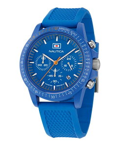�i�E�e�B�J �����Y �A�N�Z�T���[ �r���v Nautica Men's Multifunction or Date Blue Polyurethane Watch 43mm Blue �u���[