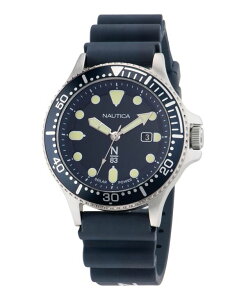�i�E�e�B�J �����Y �A�N�Z�T���[ �r���v Nautica Men's Analog Blue Polyurethane Watch 43mm Blue �u���[