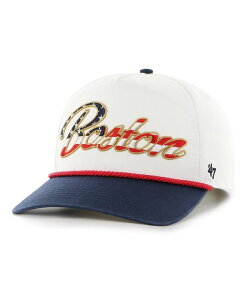 47 �u�����h �����Y �A�N�Z�T���[ �X�q '47 Brand Men's White Boston Red Sox Patriotic Overhand Hitch Adjustable Hat White �z���C�g