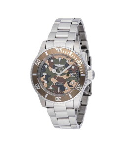 CrN^ Y ANZT[ rv Invicta Men's 48567 Pro Diver Quartz 3 Hand Camouflage Beige Green Dial Watch Silver Vo[