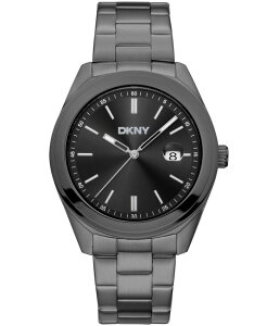 _i L j[[N Y ANZT[ rv TVc DKNY Men's Modernist Classics Gun Metal-Tone Stainless Steel Bracelet Watch 40mm Gun