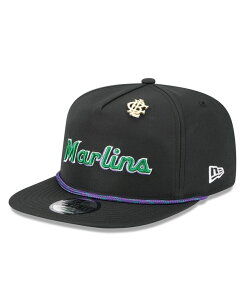 j[G Y ANZT[ Xq New Era Men's Black Miami Marlins 2025 Big League Chew Golfer Snapback Hat