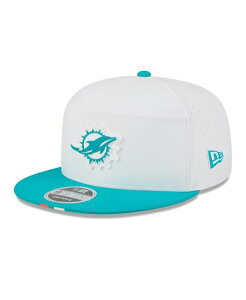 �j���[�G�� �����Y �A�N�Z�T���[ �X�q New Era Men's White/Aqua Miami Dolphins 2025 NFL Training Camp Split Panel 9FIFTY Snapback Hat White Aqua �z���C�g