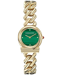 tFK fB[X ANZT[ rv Ferragamo Women's Swiss Gancini Twisted Chain Gold Ion Plated Bracelet Watch 28mm Ip Yellow Gold CG[