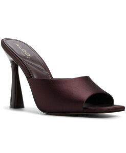 �A���h ���f�B�[�X �V���[�Y �T���_�� �q�[�� ALDO Women's Open-Toe High Heel Dress Sandals Brown Satin �u���E��