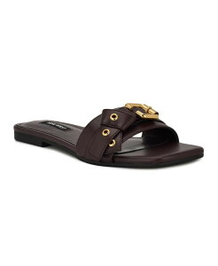 iCEFXg fB[X V[Y T_ Nine West Women's Missj Buckle Slip-On Flat Sandals Burgundy o[KfB