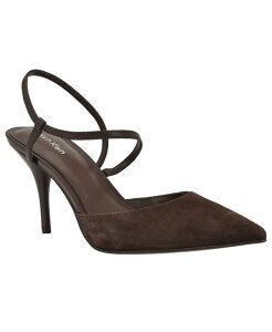 �J���o���N���C�� ���f�B�[�X �V���[�Y �p���v�X Calvin Klein Women's Cordera Strappy Stiletto Pumps Dark Brown Suede �u���E��