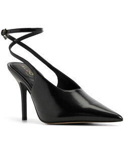 �A���h ���f�B�[�X �V���[�Y �p���v�X �A���N�� �q�[�� ALDO Women's Lisandre High-Vamp Ankle-Wrap Heeled Pumps Black Shiny �u���b�N