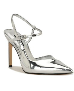yz iCEFXg fB[X pvX V[Y Women's Franka Ankle Strap Stiletto Pumps Silver Mirror Metallic