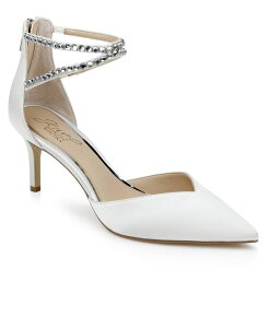 �W���E�F���_�O���C�~�V���J ���f�B�[�X �V���[�Y �p���v�X Jewel Badgley Mischka Women's Emmi Evening Pumps Ivory Satin �A�C�{���[