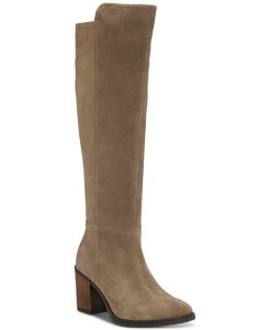 ���b�L�[�u�����h ���f�B�[�X �V���[�Y �u�[�c�E���C���u�[�c �q�[�� Lucky Brand Women's Bonnay Knee-High Block-Heel Boots Regular Wide & Extra-Wide Calf Mink Suede �~���N