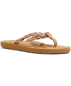 ���L�V�[ ���f�B�[�X �V���[�Y �T���_�� Roxy Women's Feel Breezie Slip-On Flat Sandals Open Tan �^��