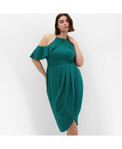 �V�e�B�[�V�b�N ���f�B�[�X �g�b�v�X �����s�[�X �v���X�T�C�Y �t���� CITY CHIC Plus Size Love Siren Ruffle Shoulder Dress Botanical