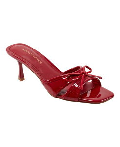 }[NtBbV[ fB[X V[Y T_ Marc Fisher Women's Delphy Slip-On Sandals Red Patent bh