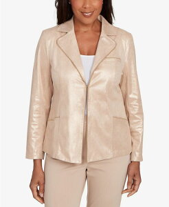 Atbh _i[ fB[X AE^[ WPbgEu] v` XG[h WPbg Alfred Dunner Petite Faux Suede Shimmer Jacket Beige x[W