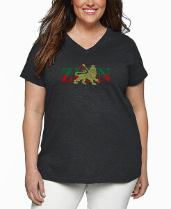 �G���G�[�|�b�v�A�[�g ���f�B�[�X �g�b�v�X T�V���c V�l�b�N �v���X�T�C�Y �V���c LA Pop Art Plus Size One Love Word Art V-Neck T-Shirt Grey �O���[