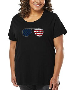 yz GG[|bvA[g fB[X TVc gbvX Plus Size Americana Sunglasses Word Art T-Shirt Black