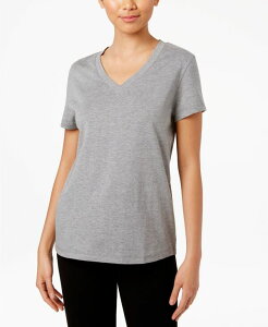 �q���[ ���f�B�[�X �g�b�v�X T�V���c V�l�b�N �V���c Hue Women's Sleepwell Solid S/S V-Neck T-Shirt with Temperature Regulating Technology Grey Heather �O���[
