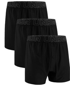 yz A_[A[}[ Y {NT[pc A_[EFA Men's 3-Pk. Solid Performance Tech Mesh 6" Boxers Black