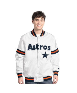 �X�^�[�^�[ �����Y �A�E�^�[ �W���P�b�g�E�u���]�� �W���P�b�g Starter Men'sWhite Houston Astros Cooperstown Scout Full-Snap Varsity Jacket White �z���C�g