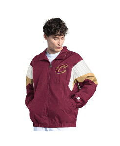 �X�^�[�^�[ �����Y �A�E�^�[ �W���P�b�g�E�u���]�� �W���P�b�g Starter Men's Wine Cleveland Cavaliers Yard Line Full-Zip Jacket Wine ���C��