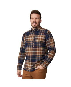 �t���[ �J���g���[ �����Y �g�b�v�X �V���c �t���[�X Free Country Men's Easywear II Fleece Lined Flannel Shirt Saddle plaid �`�F�b�N