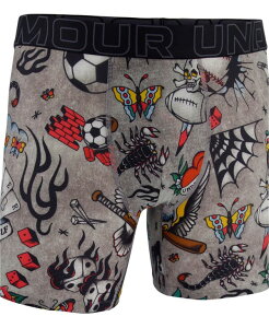 �A���_�[�A�[�}�[ �����Y �A���_�[�E�F�A �{�N�T�[�p���c �v�����g ���b�V�� Under Armour Men's Printed Performance Tech Mesh 6 Boxer Briefs Black/gray �u���b�N