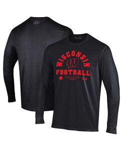 A_[A[}[ Y gbvX TVc TbJ[ Vc Under Armour Men's Black Wisconsin Badgers 2025 Sideline Football Performance Cotton Long Sl...