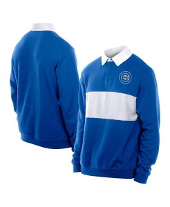 �j���[�G�� �����Y �g�b�v�X �|���V���c New Era Men's Royal Chicago Cubs Throwback Prep Color Block Rugby Polo Shirt Royal