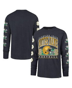 47 �u�����h �����Y �g�b�v�X T�V���c '47 Brand Men's Navy Notre Dame Fighting Irish Go Big Long Sleeve T-Shirt Navy �l�C�r�[