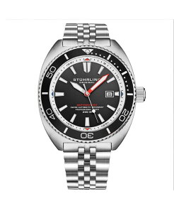 �X�g�D�[�����O ���f�B�[�X �A�N�Z�T���[ �r���v T�V���c Stuhrling 1008 Men s Automatic Watch Swiss Movement Tonneau Stainless Steel Case Black Dial Bezel Jubilee Bracelet 200M Water Resistant Date Window Black �u���b�N
