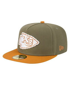 �j���[�G�� �����Y �A�N�Z�T���[ �X�q New Era Men's Olive/Brown Kansas City Chiefs Color Pack A-Frame 59FIFTY Fitted Hat Olive Brown �I���[�u