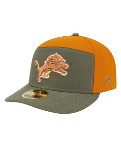 �j���[�G�� �����Y �A�N�Z�T���[ �X�q New Era Men's Olive/Brown Detroit Lions Two-Tone Color Pack Split Panel 59FIFTY Fitted Hat Olive Brown �I���[�u