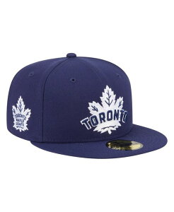 j[G Y ANZT[ Xq New Era Men's Navy Toronto Maple Leaf's Deceptor 59FIFTY Fitted Hat Navy lCr[
