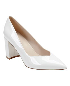 }[NtBbV[ fB[X V[Y pvX q[ Marc Fisher Women's Caitlin Slip-On Block Heel Pumps White Patent zCg