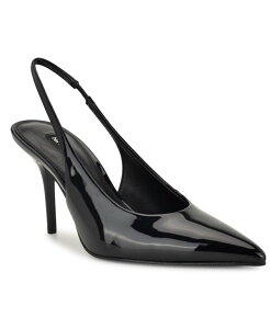 �i�C���E�F�X�g ���f�B�[�X �V���[�Y �p���v�X Nine West Women's Palomma Slingback Stiletto Pumps Black Patent �u���b�N