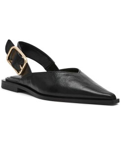 �X�e�B�[�u �}�f�� ���f�B�[�X �V���[�Y �p���v�X Steve Madden Women's Shay Slingback Pointed-Toe Flats Black Leather �u���b�N