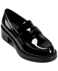 _i L j[[N fB[X V[Y pvX [t@[ q[ DKNY Civelli Heeled Round Toe Slip-on Loafers Black ubN
