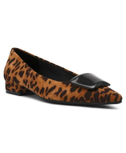 �A���N���C�� ���f�B�[�X �V���[�Y �p���v�X Anne Klein Women's Crawford Pointed Toe Flats Leopard �A�j�}��