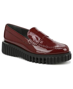 �t�����R�T���g ���f�B�[�X �V���[�Y �p���v�X ���[�t�@�[ Franco Sarto Women's Flexa Roma Round Toe Lug Sole Loafers Dark Red Patent Faux Leather ���b�h