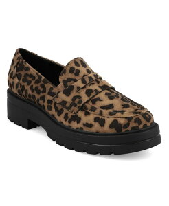 ~A fB[X V[Y pvX [t@[ MIA Women's Yoani Round Toe Lug Sole Loafers Leopard Print Aj}