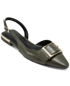 �_�i �L������ �j���[���[�N ���f�B�[�X �V���[�Y �p���v�X DKNY Women's Clemma Buckle Slingback Flats Medium Green �O���[��