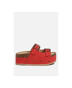 �����h�����O ���f�B�[�X �V���[�Y �p���v�X ���U�[ �t�F�C�N���U�[ London Rag Impala Studded Faux Leather Slip Ons Red ���b�h