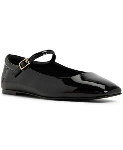 �A���h ���f�B�[�X �V���[�Y �p���v�X ALDO Women's Kristyn Square-Toe Mary Jane Flats Black Patent �u���b�N