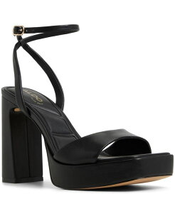 �A���h ���f�B�[�X �V���[�Y �T���_�� �v���b�g�t�H�[�� �q�[�� ALDO Women's Lothon Two-Piece Platform Heeled Dress Sandals Black �u���b�N