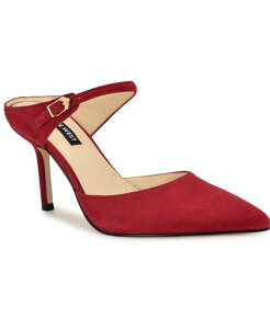 yz iCEFXg fB[X pvX V[Y Women's Danela Buckle Strap Stiletto Pumps Red Suede