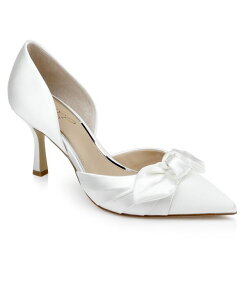 �W���E�F���_�O���C�~�V���J ���f�B�[�X �V���[�Y �p���v�X Jewel Badgley Mischka Women's Emelia Evening Pumps Ivory Satin �A�C�{���[